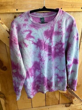 wild fable Pink and Gray Tie-Dye Long Sleeve Sweatshirt, Women’s XS